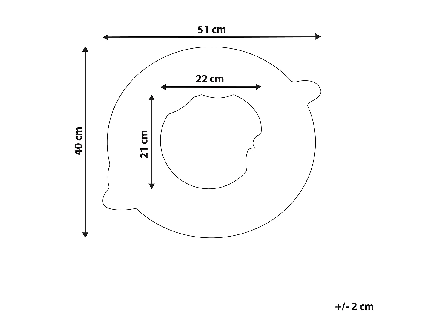 Wandspiegel BORITI 51 cm 40 cm Katoen Wit