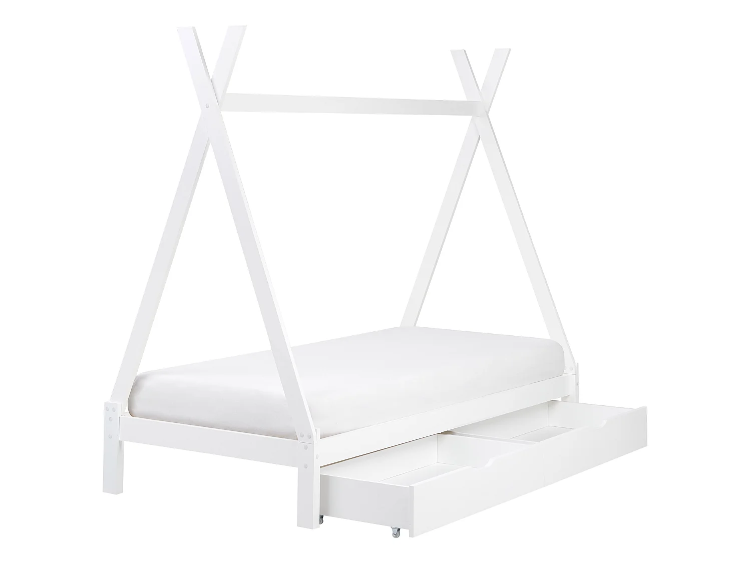 Bed met opbergruimte hout wit 90 x 200 cm DEVAY