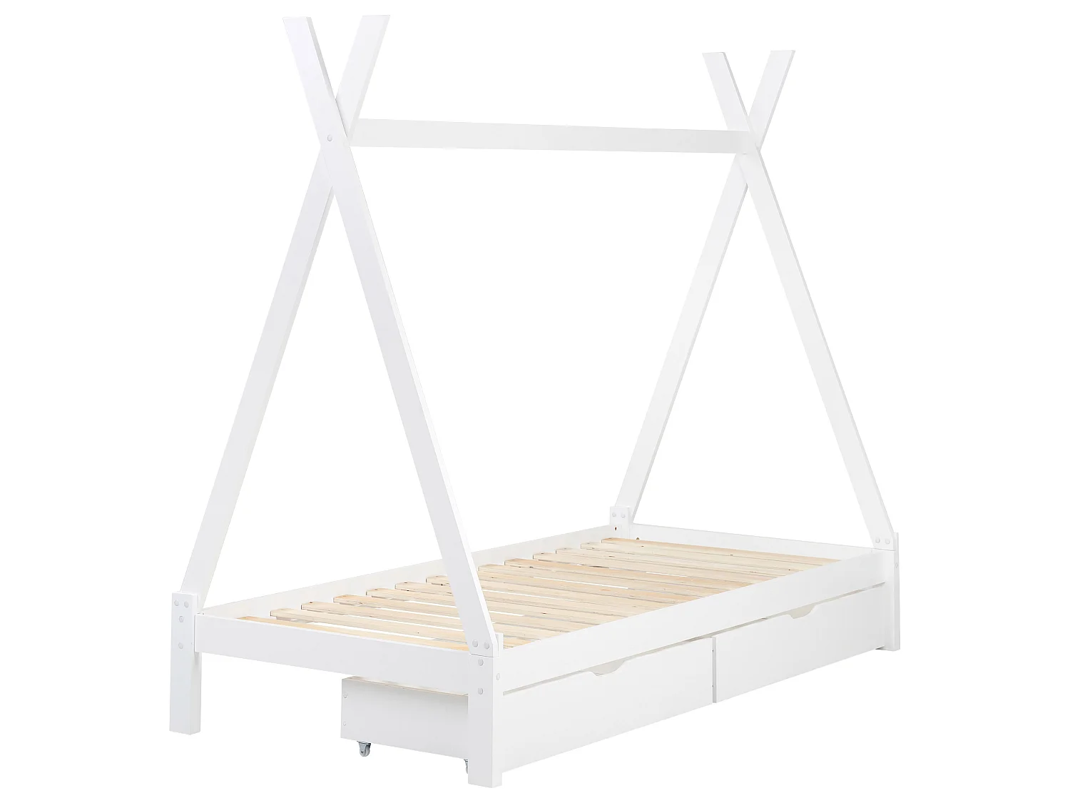 Bed met opbergruimte hout wit 90 x 200 cm DEVAY