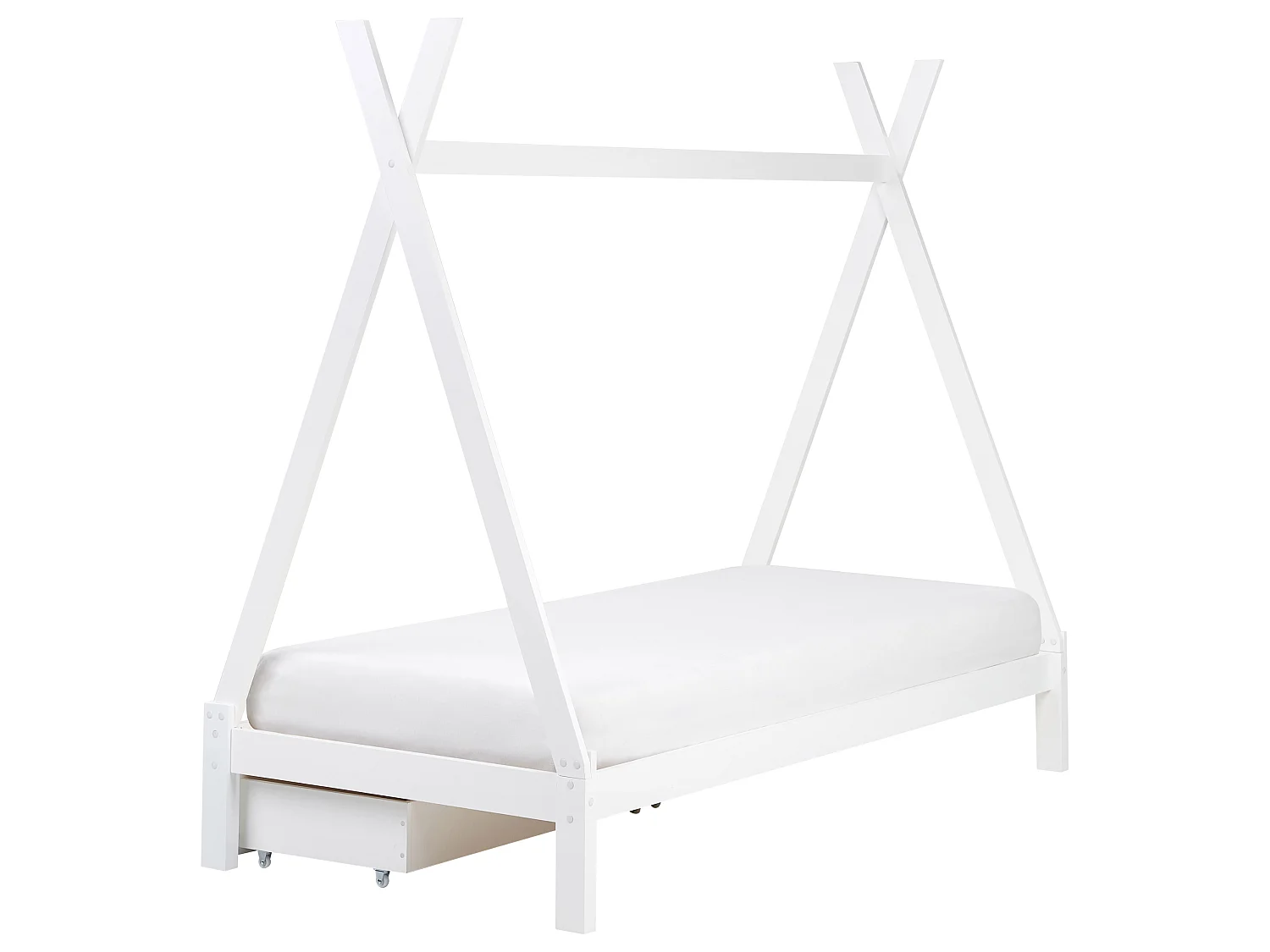 Bed met opbergruimte hout wit 90 x 200 cm DEVAY