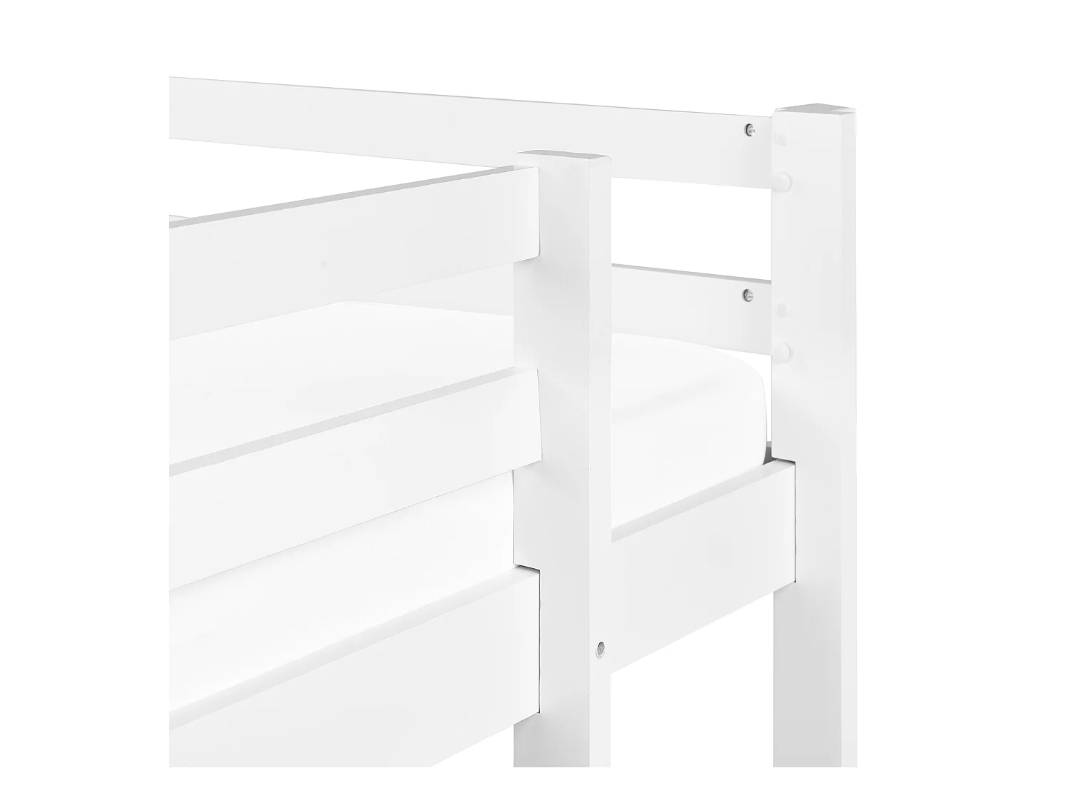 Lit superposé avec bureau Bois de pin LOURY 90 x 200 cm Blanc