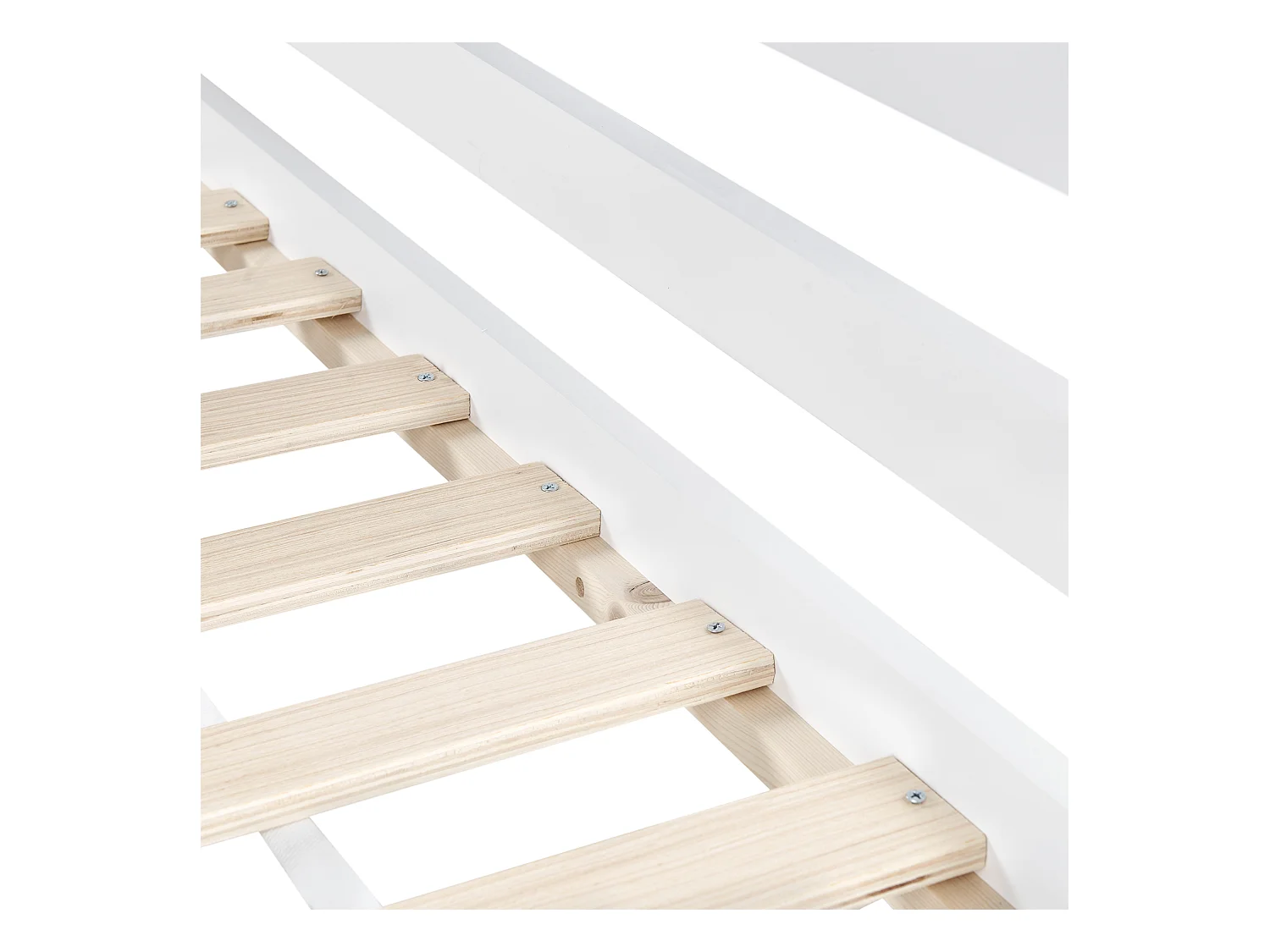 Lit superposé avec bureau Bois de pin LOURY 90 x 200 cm Blanc