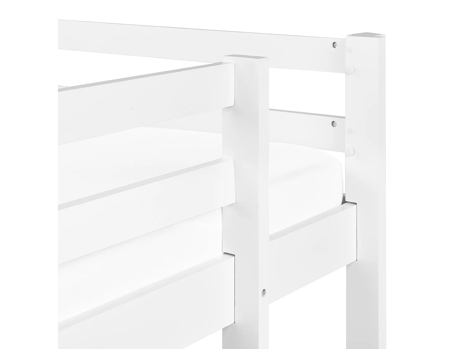 Lit superposé avec bureau Bois de pin LOURY 90 x 200 cm Blanc