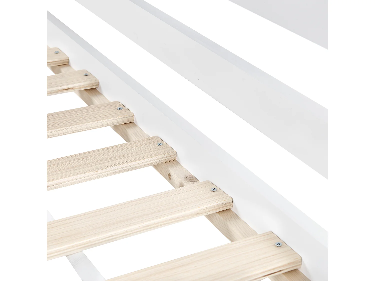 Lit superposé avec bureau Bois de pin LOURY 90 x 200 cm Blanc