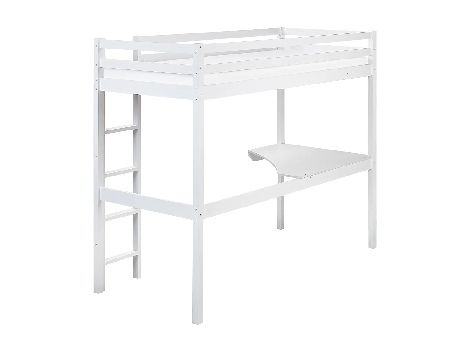 Letto a castello legno bianco con scrivania 90 x 200 cm LOURY