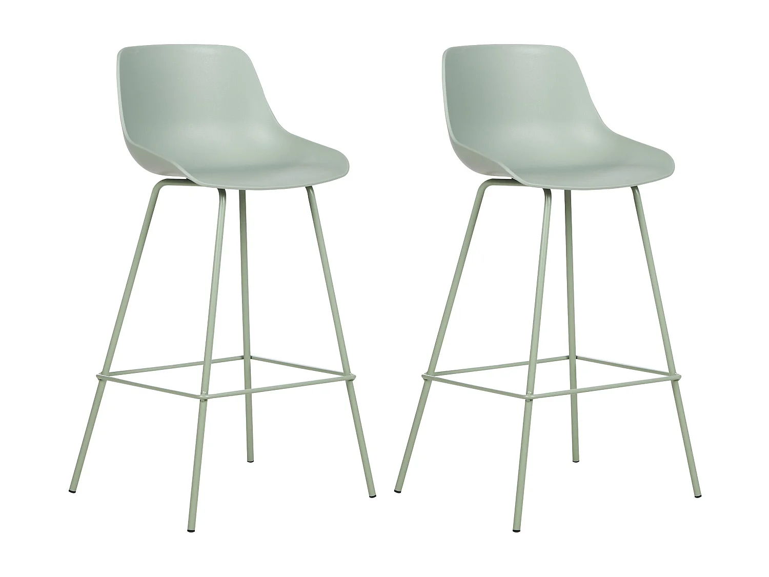 Lot de 2 chaises de bar EMMET Vert clair