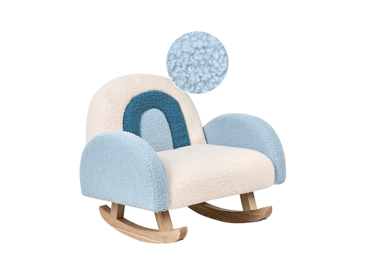 Chaise à bascule pour enfants Arc-en-ciel OMBO Bouclé Bleu clair