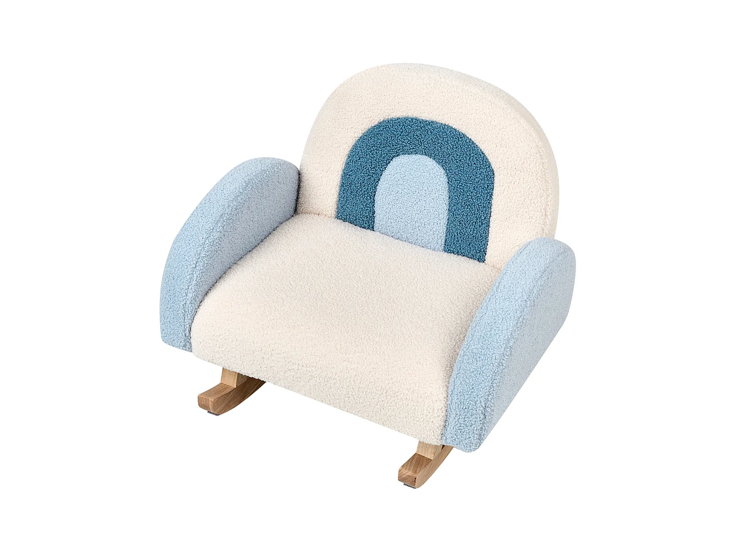 Chaise à bascule pour enfants Arc-en-ciel OMBO Bouclé Bleu clair