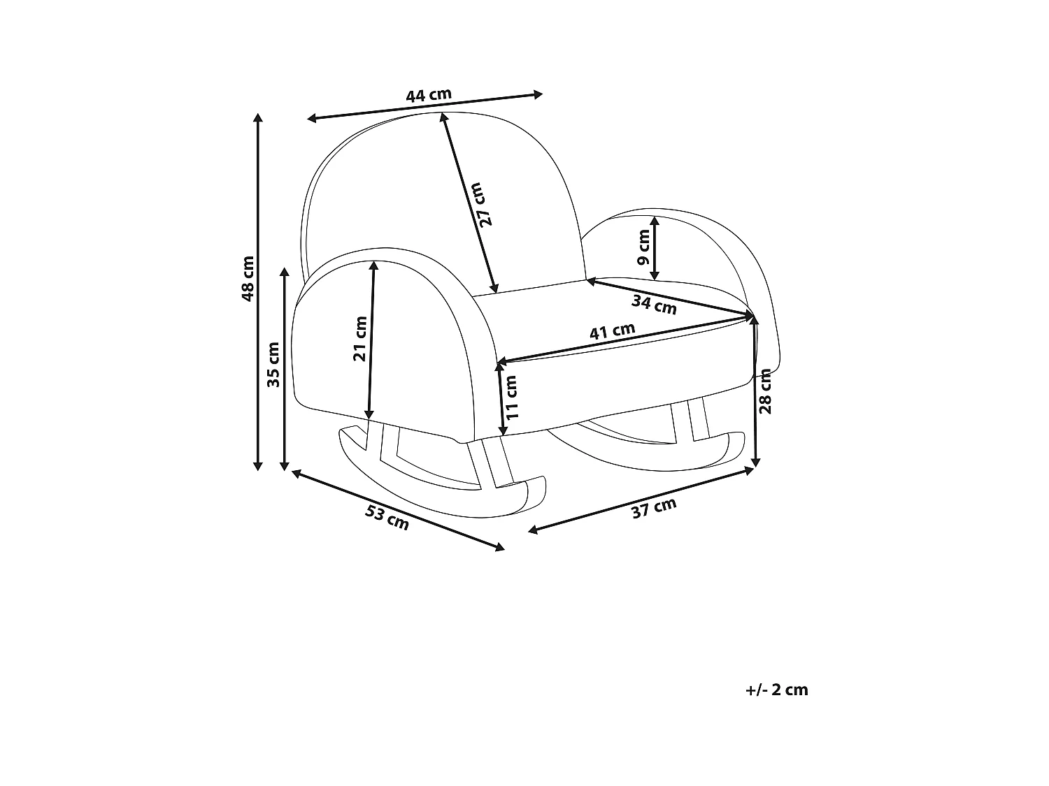Sedia a dondolo per bambini Boucle blu OMBO