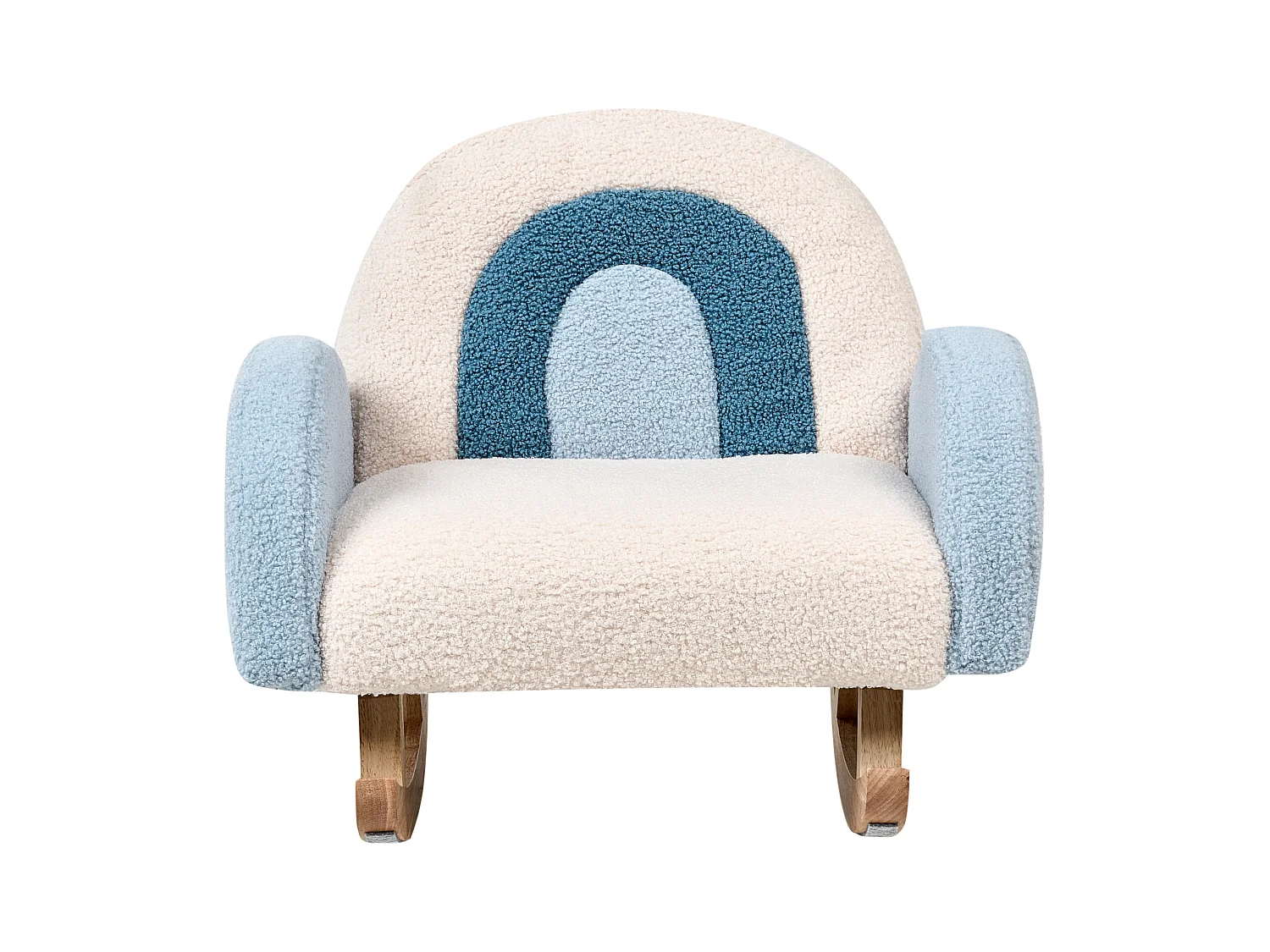 Sedia a dondolo per bambini Boucle blu OMBO