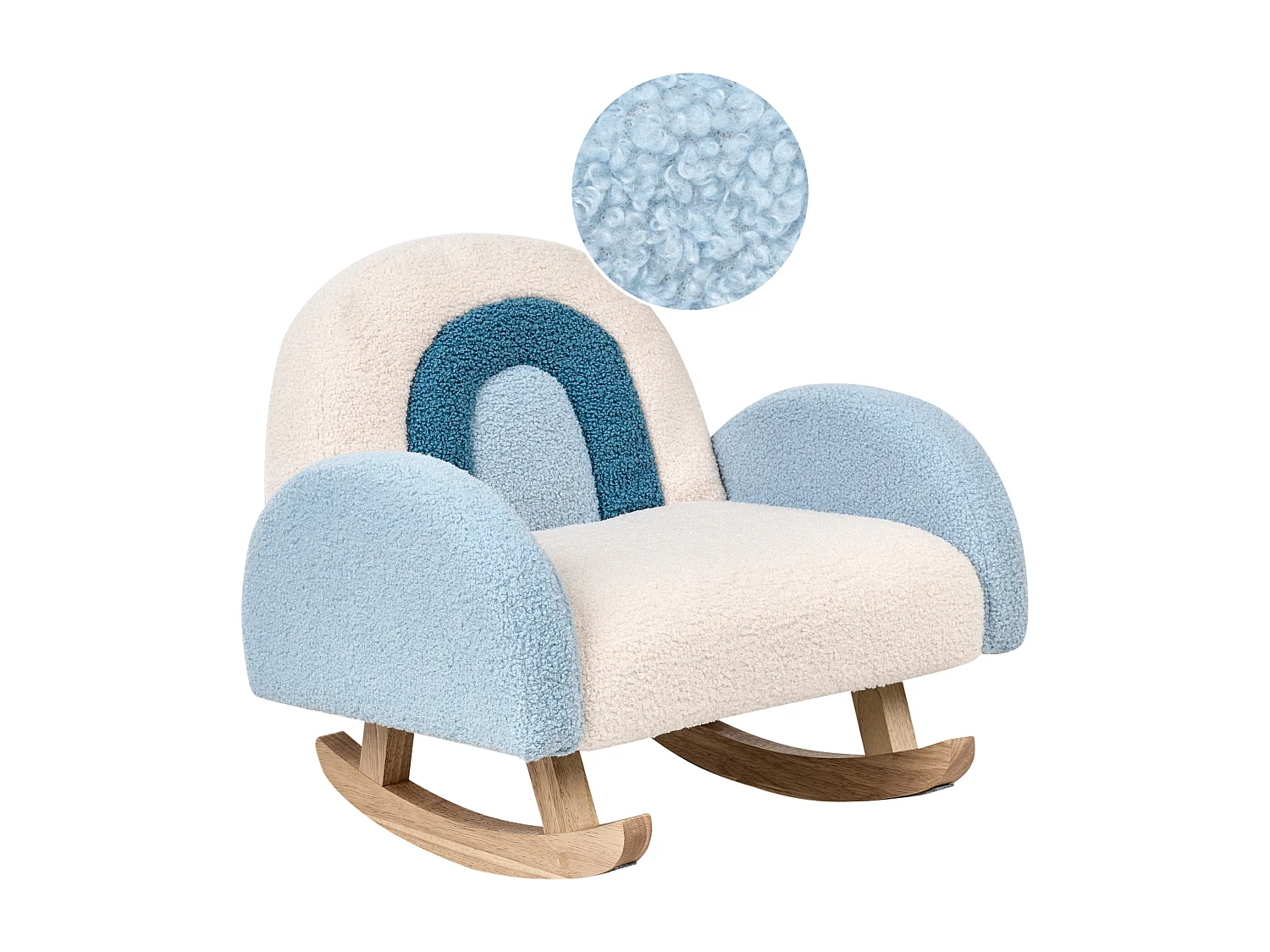 Kinder Schaukelstuhl Bouclé blau OMBO