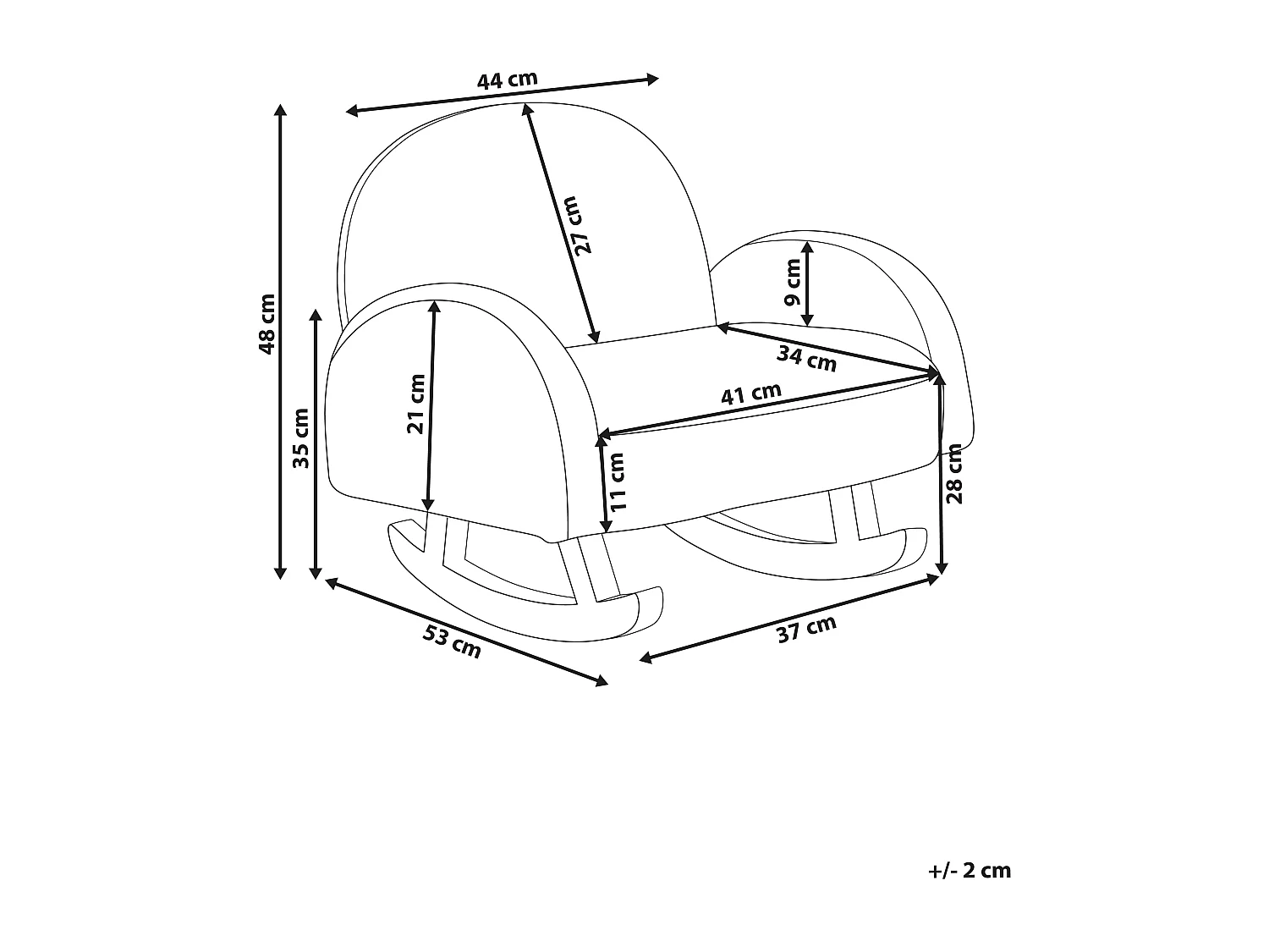 Kinder Schaukelstuhl Bouclé blau OMBO
