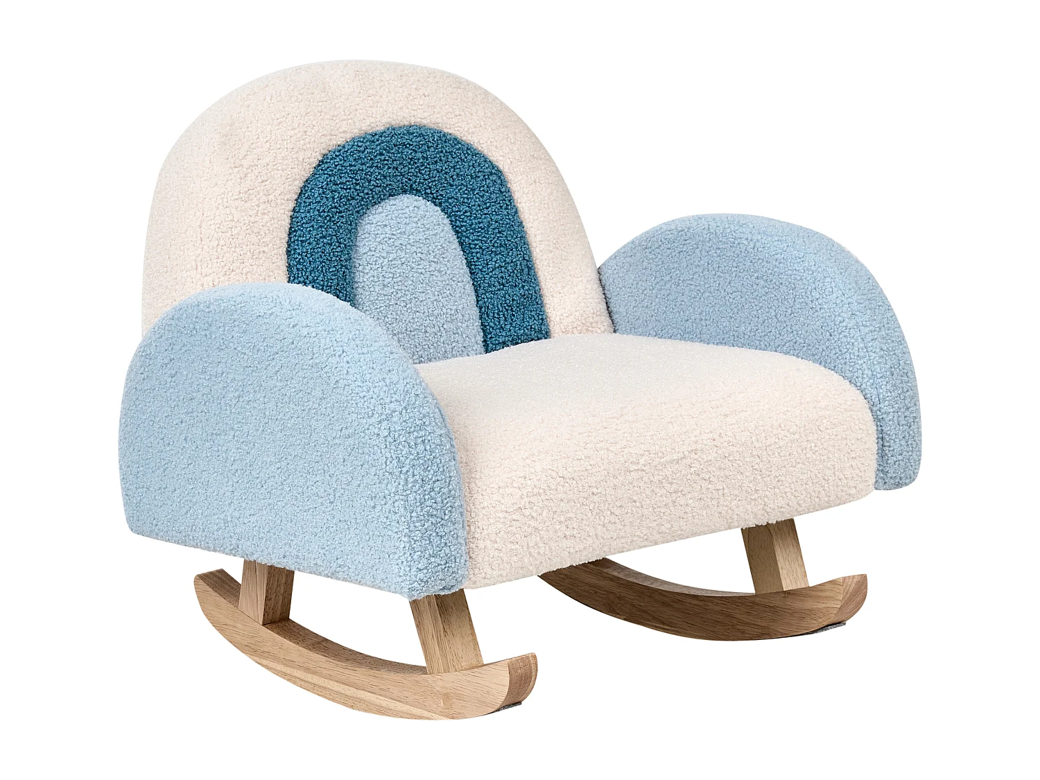 Kinder Schaukelstuhl Bouclé blau OMBO