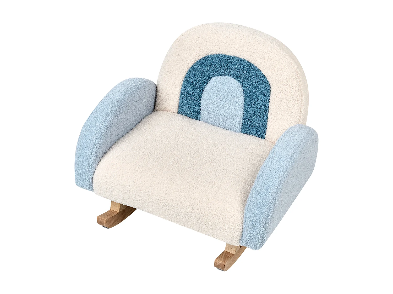 Kinder Schaukelstuhl Bouclé blau OMBO