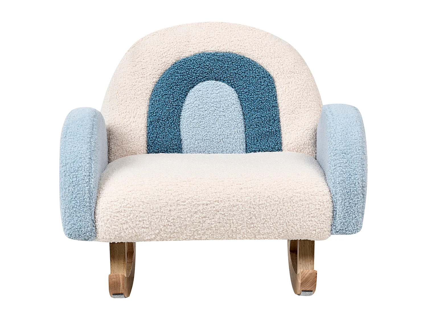 Kids Rocking Chair Rainbow OMBO Boucle Light Blue