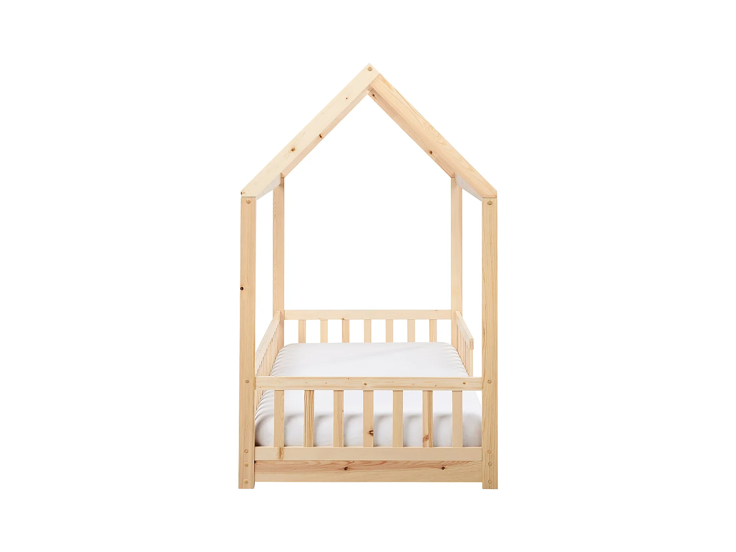 Lit d'enfant Maison Bois de pin COSSAYE 90 x 200 cm Marron clair