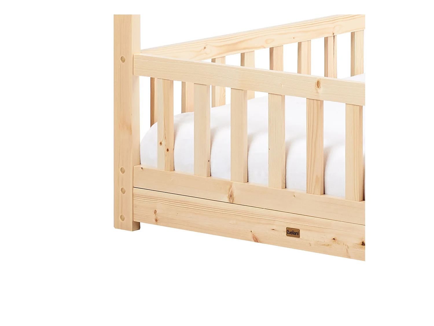 Lit d'enfant Maison Bois de pin COSSAYE 90 x 200 cm Marron clair