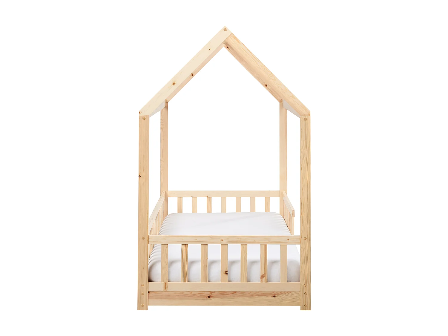 Lit d'enfant Maison Bois de pin COSSAYE 90 x 200 cm Marron clair