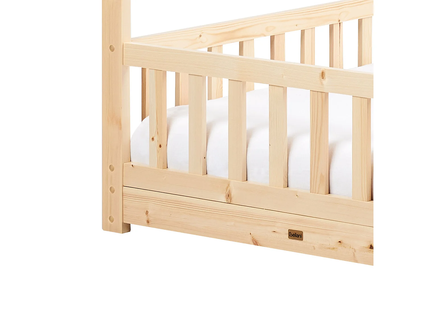 Lit d'enfant Maison Bois de pin COSSAYE 90 x 200 cm Marron clair