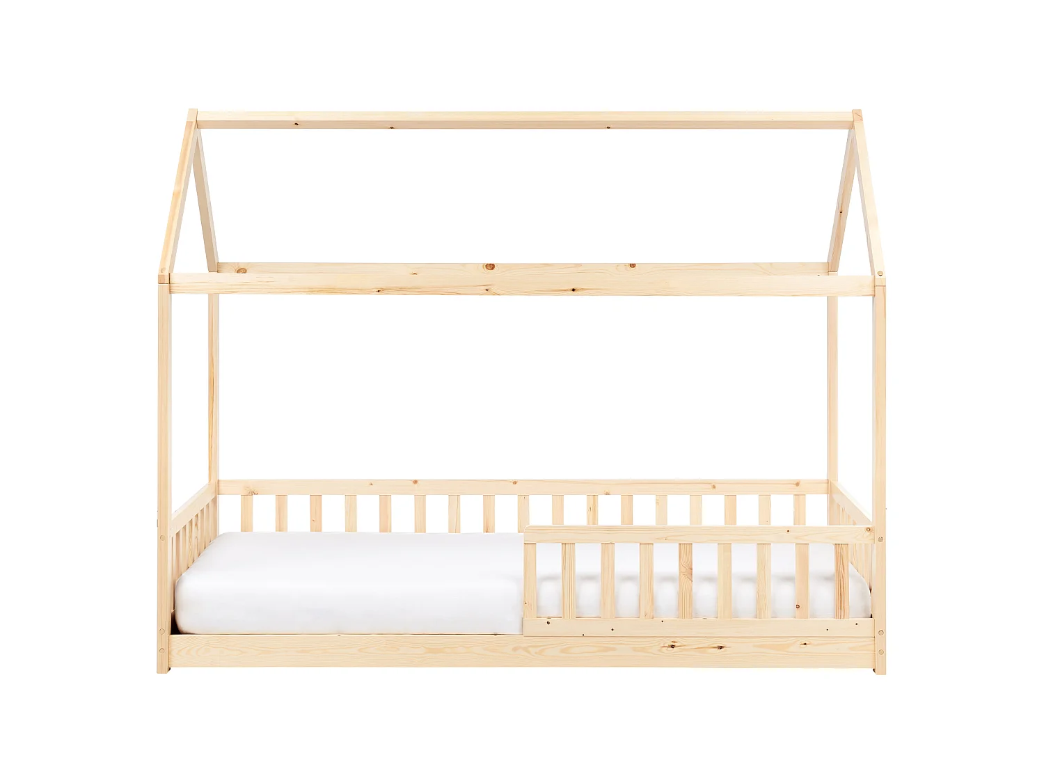 Kids Bed House Pine Wood COSSAYE 90 x 200 cm (EU Single) Light Brown
