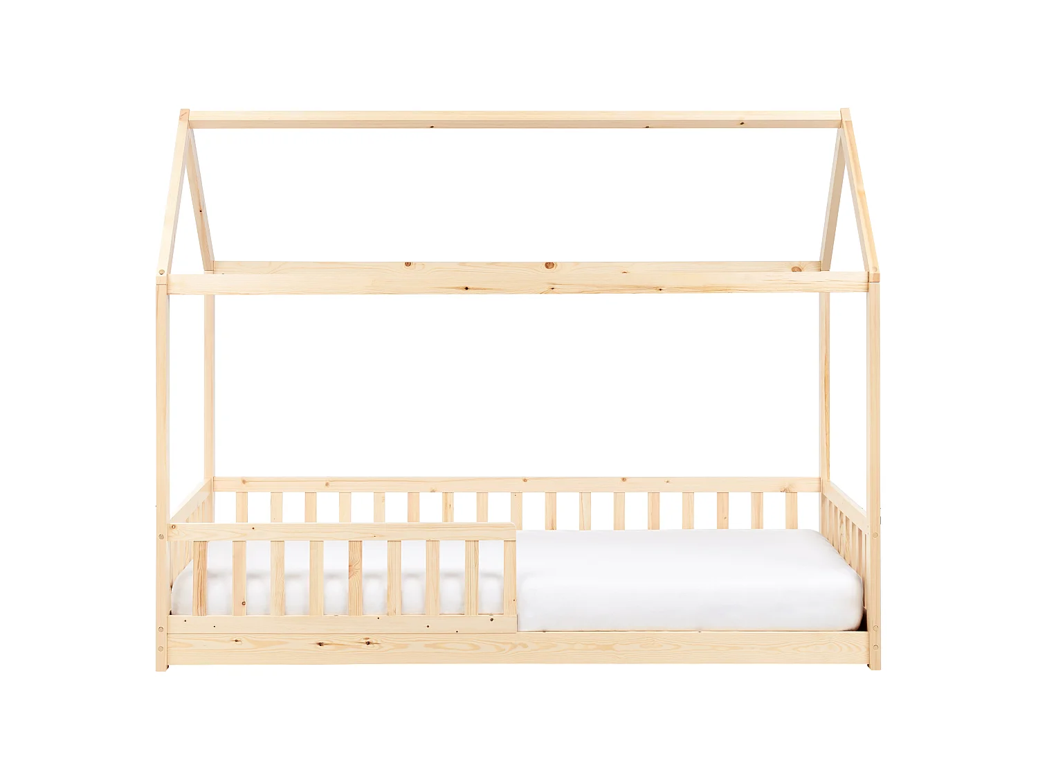 Kids Bed House Pine Wood COSSAYE 90 x 200 cm (EU Single) Light Brown
