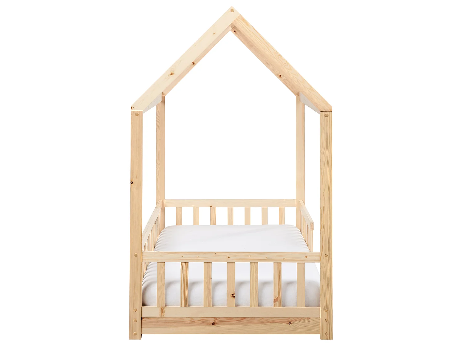 Kids Bed House Pine Wood COSSAYE 90 x 200 cm (EU Single) Light Brown