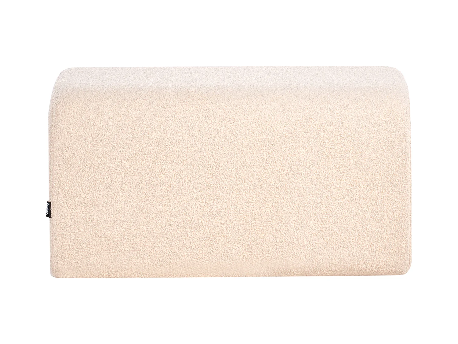 Pouf Bouclé Stoff gepolstert beige Sitzbank Fußhocker Sinclair