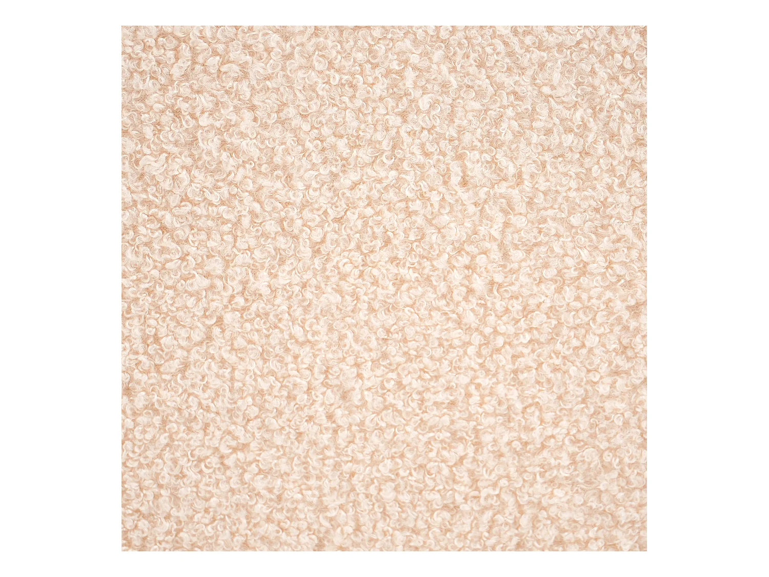 Pouf Bouclé Stoff gepolstert beige Sitzbank Fußhocker Sinclair