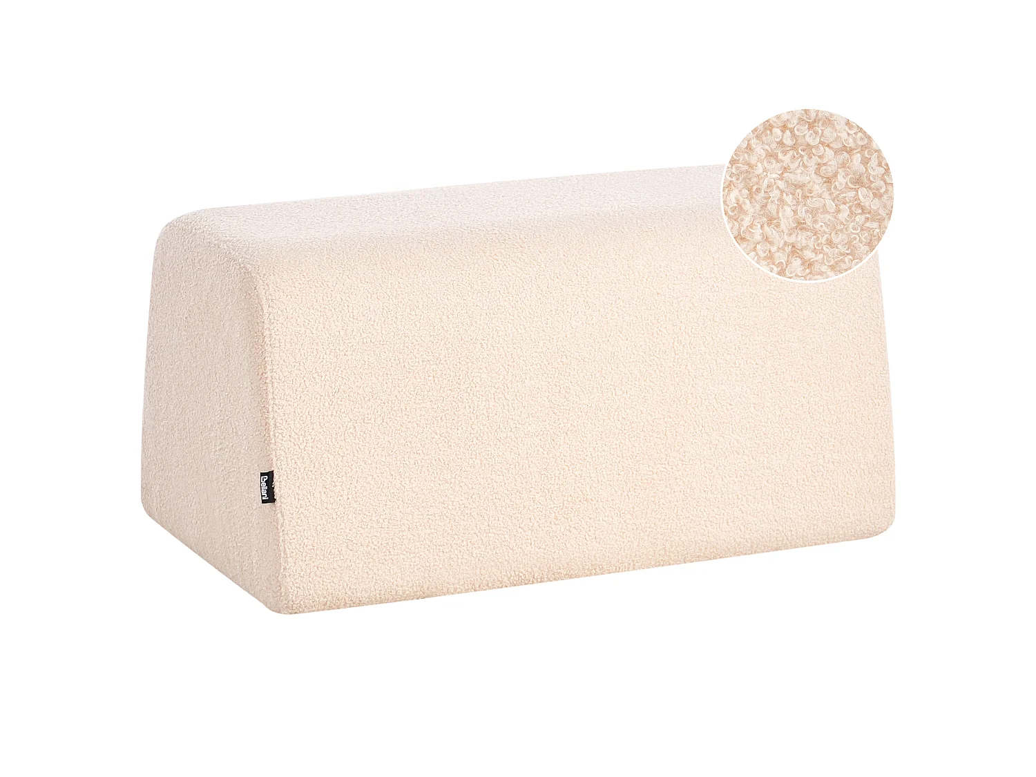 Pouf SINCLAIR Bouclé Beige 79 cm 49 cm 40 cm