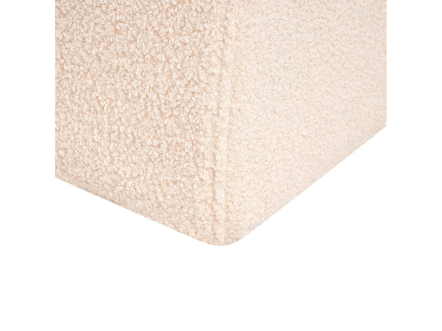 Pouf SINCLAIR Bouclé Beige 79 cm 49 cm 40 cm