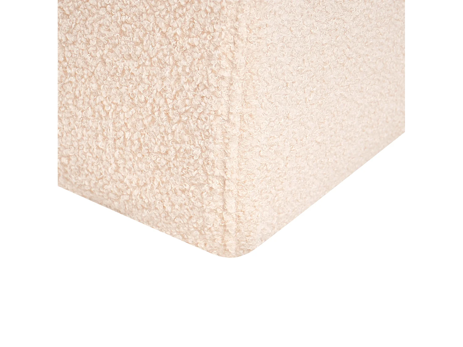 Pouf SINCLAIR Bouclé Beige 79 cm 49 cm 40 cm