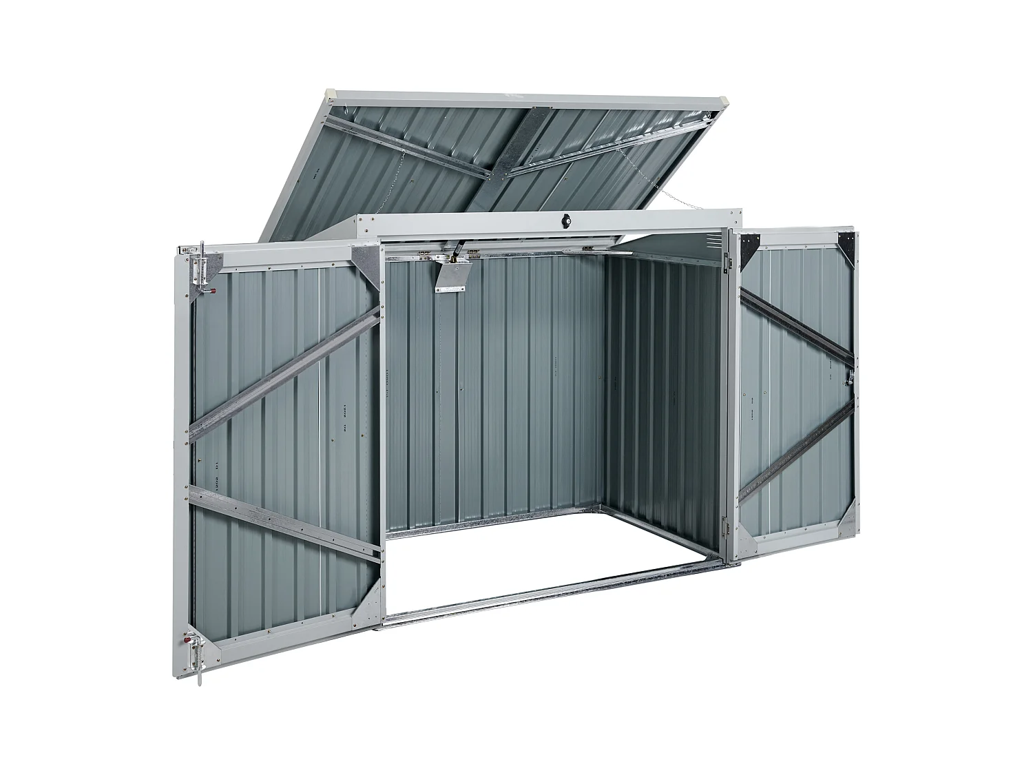 Gerätehaus MOENA Metall 158 cm 96 cm Hellgrau