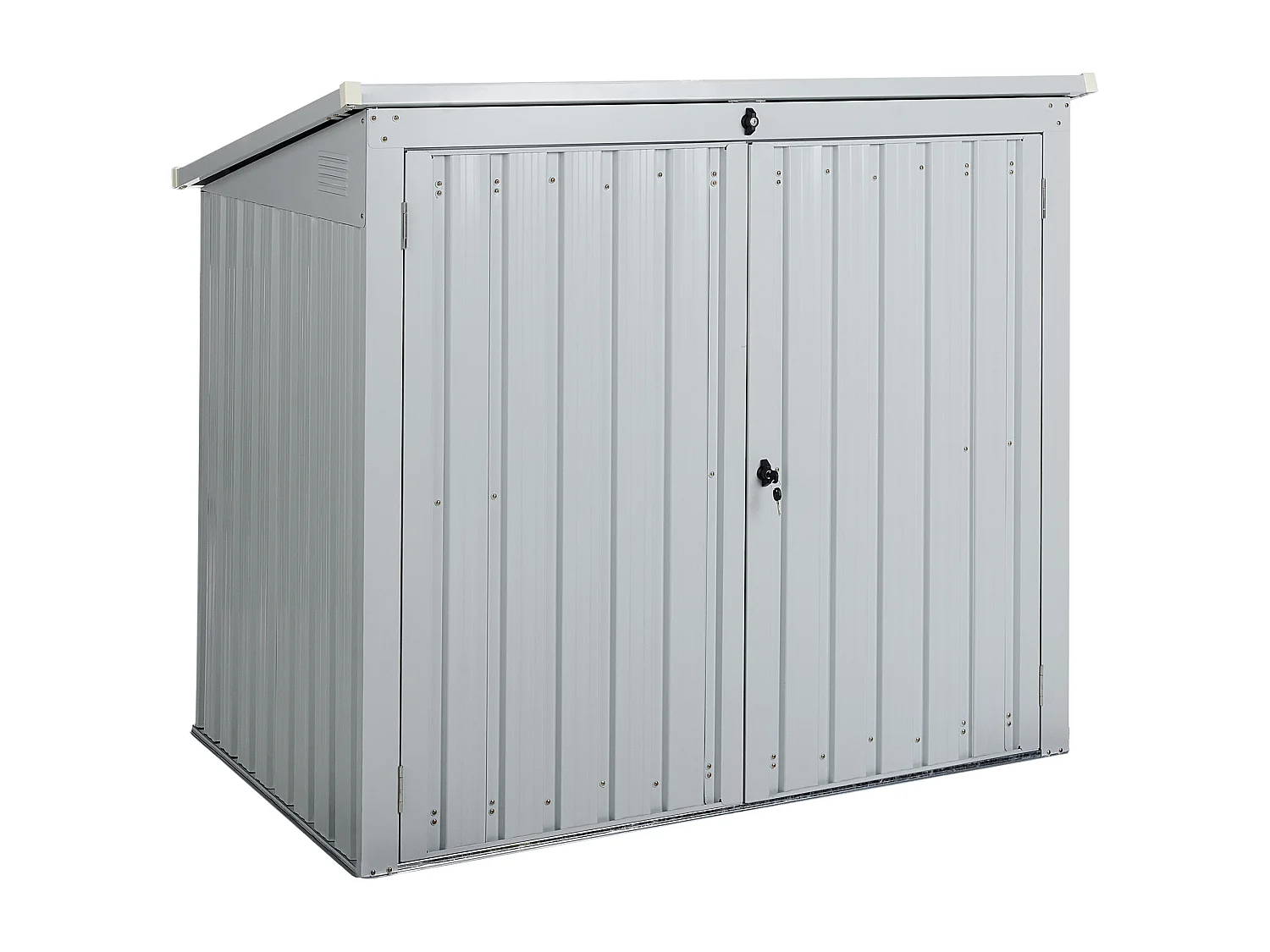 Gerätehaus MOENA Metall 158 cm 96 cm Hellgrau