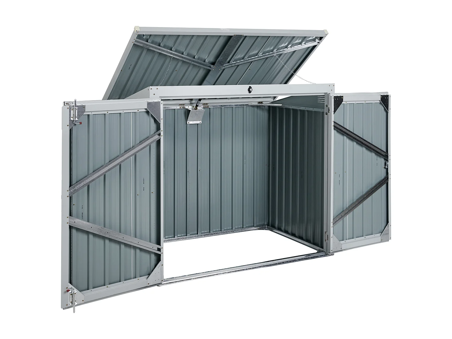 Gerätehaus MOENA Metall 158 cm 96 cm Hellgrau