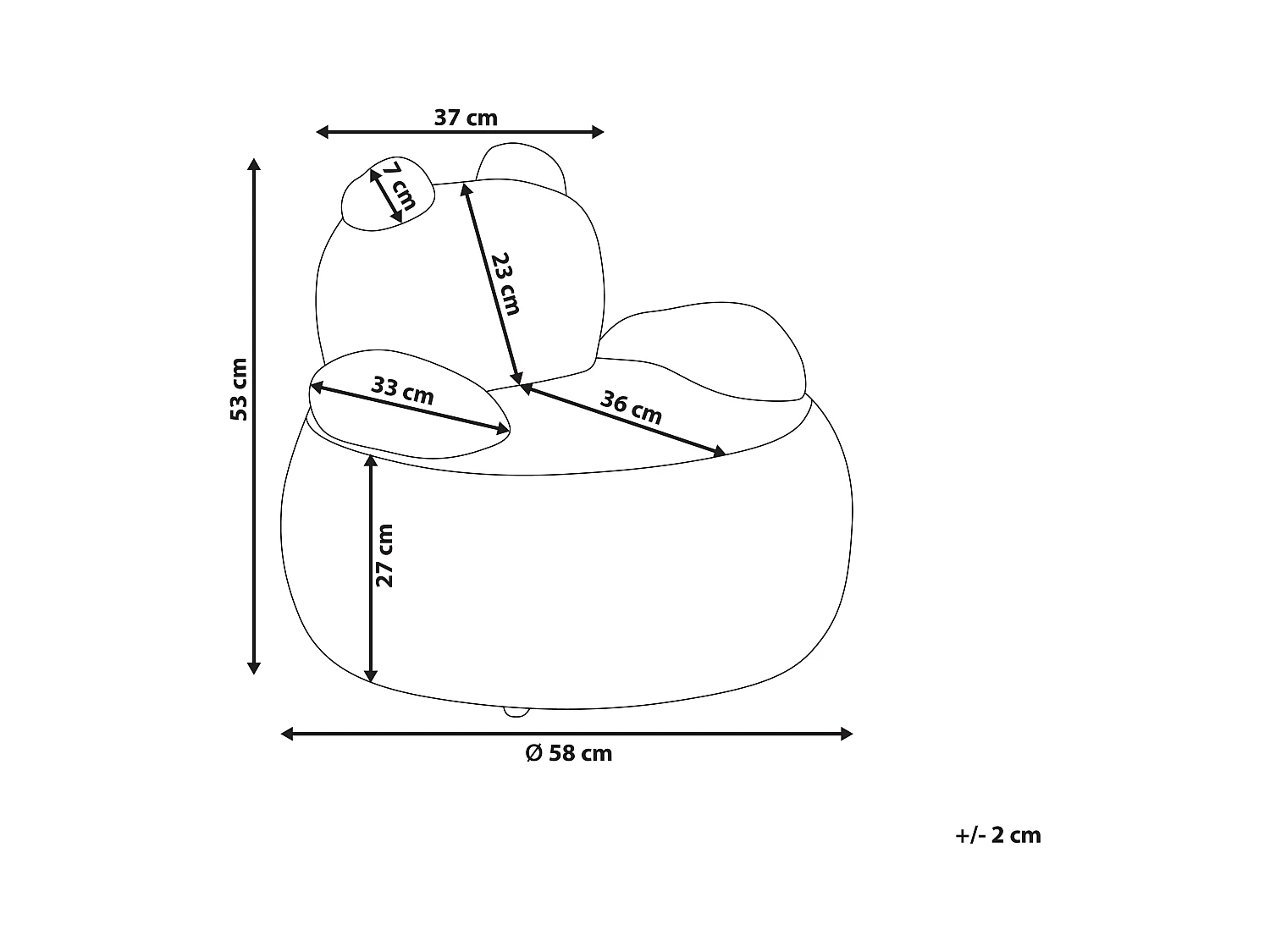 Fauteuil pour enfants Panda VIBY Bouclé Blanc