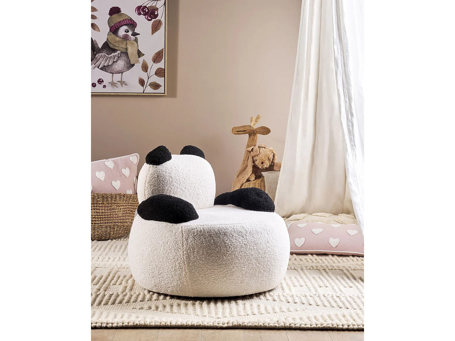 Fauteuil pour enfants Panda VIBY Bouclé Blanc