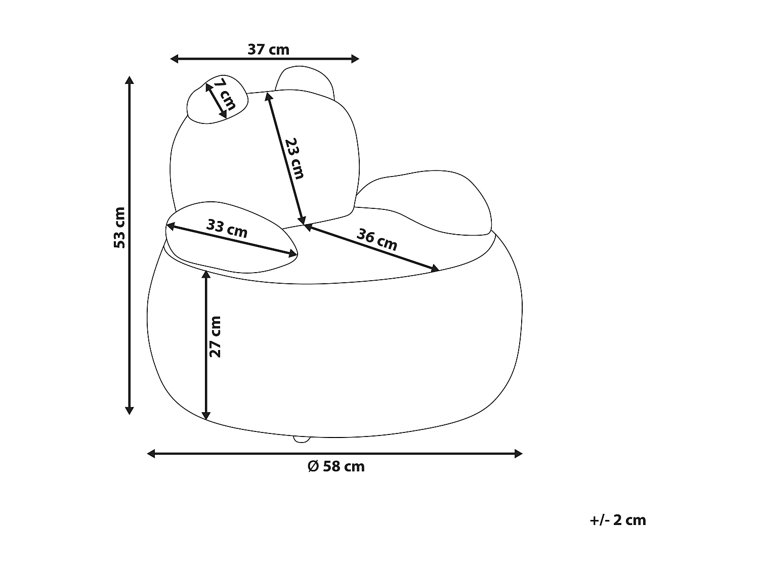 Fauteuil pour enfants Panda VIBY Bouclé Blanc