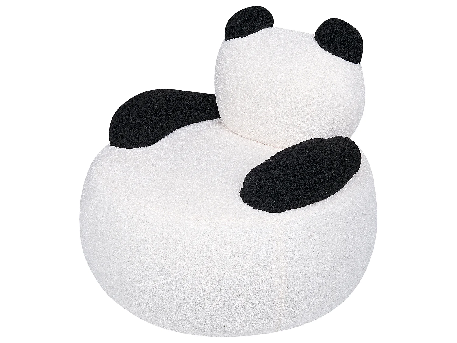 Fauteuil panda en bouclettes blanc et noir pour enfant VIBY