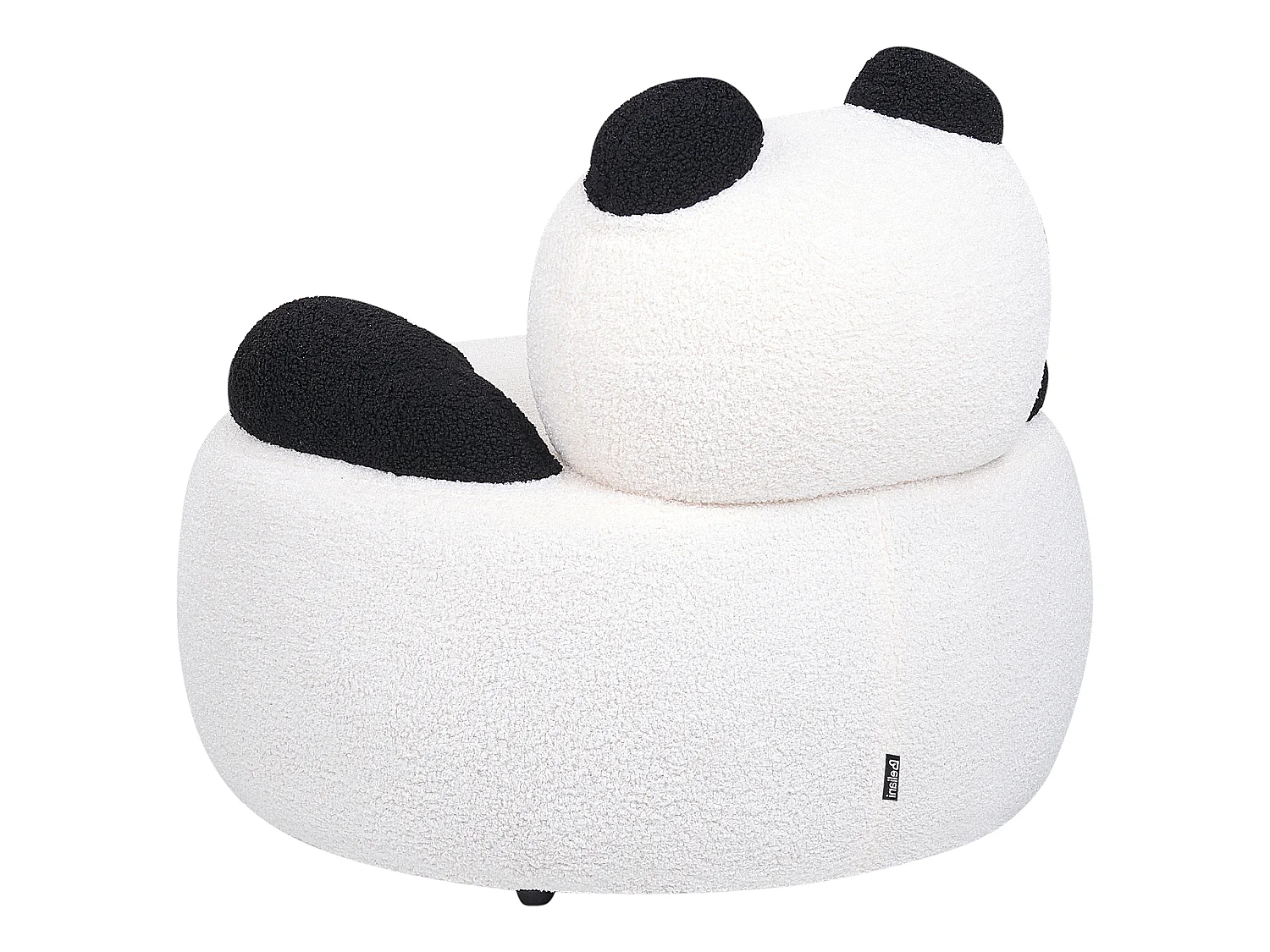 Fauteuil panda en bouclettes blanc et noir pour enfant VIBY