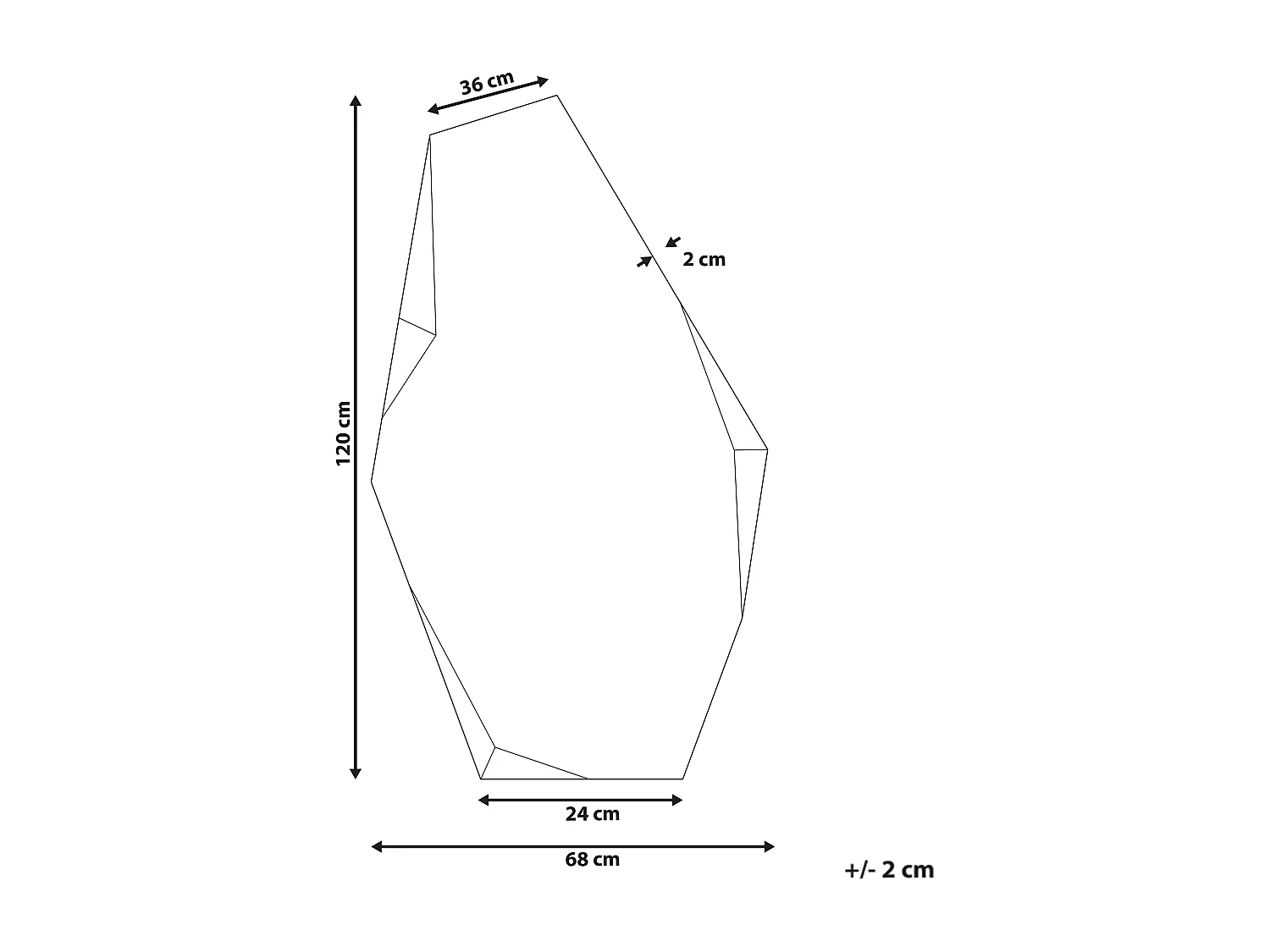Miroir ARGUEL 68 cm 120 cm Doré