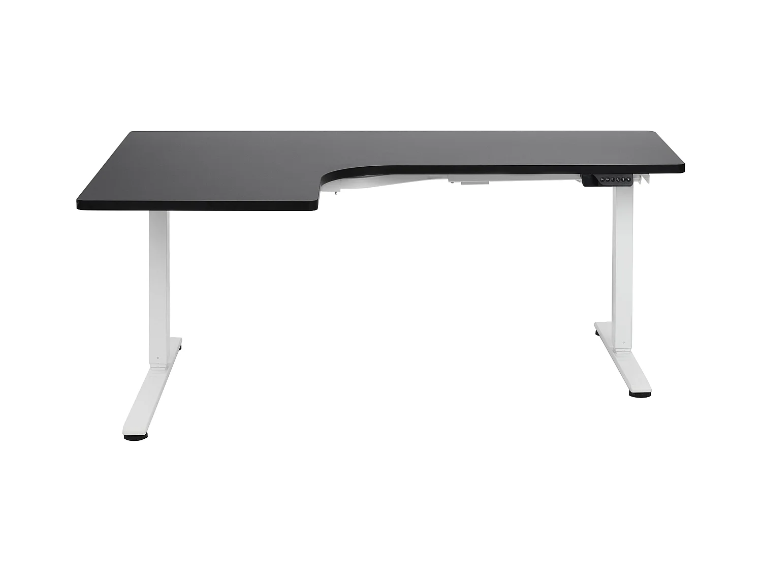 Bureau d'angle réglable électriquement DESTINES Noir/blanc 160 cm 109 cm Côté droite