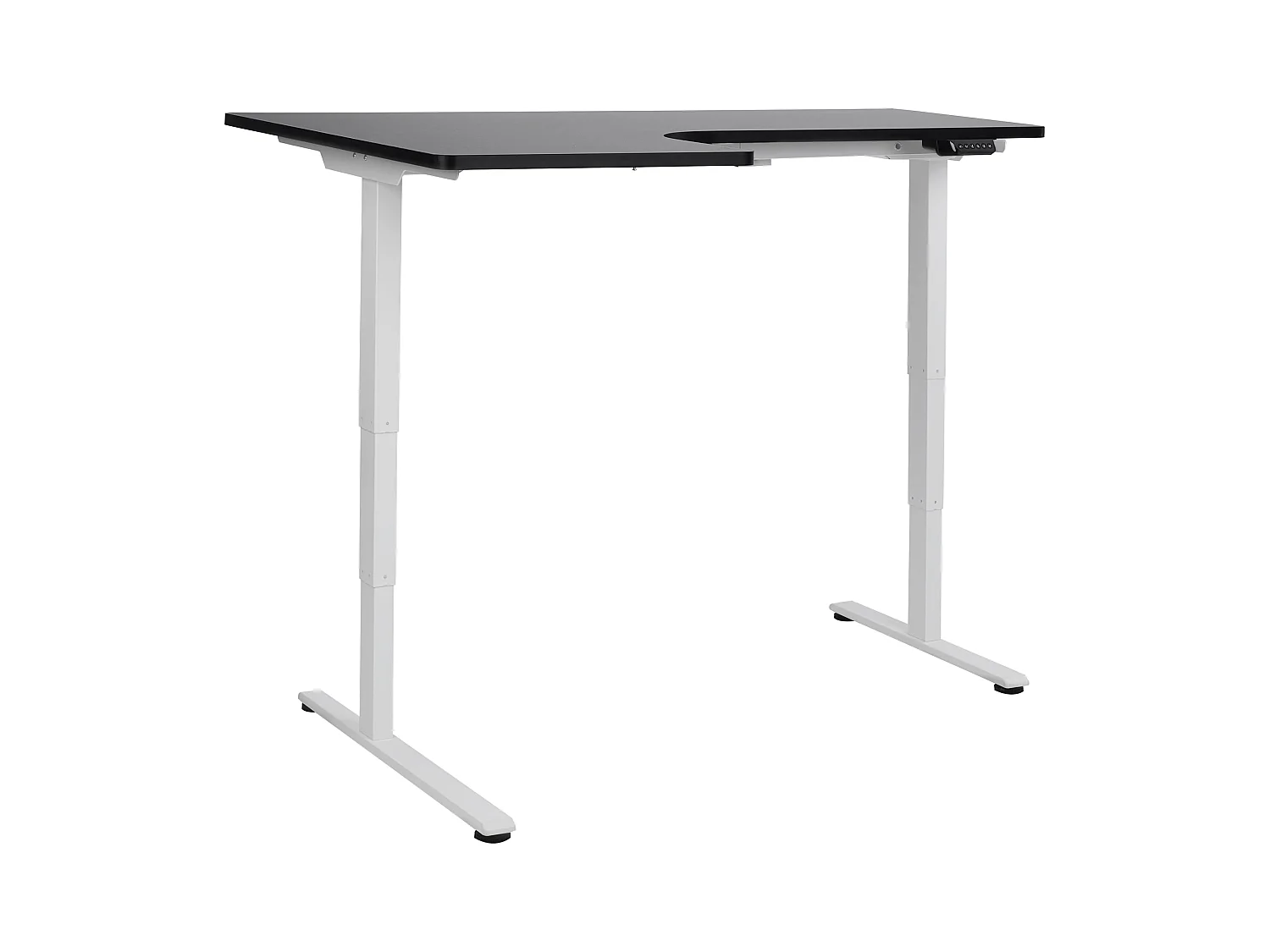 Bureau d'angle réglable électriquement DESTINES Noir/blanc 160 cm 109 cm Côté droite