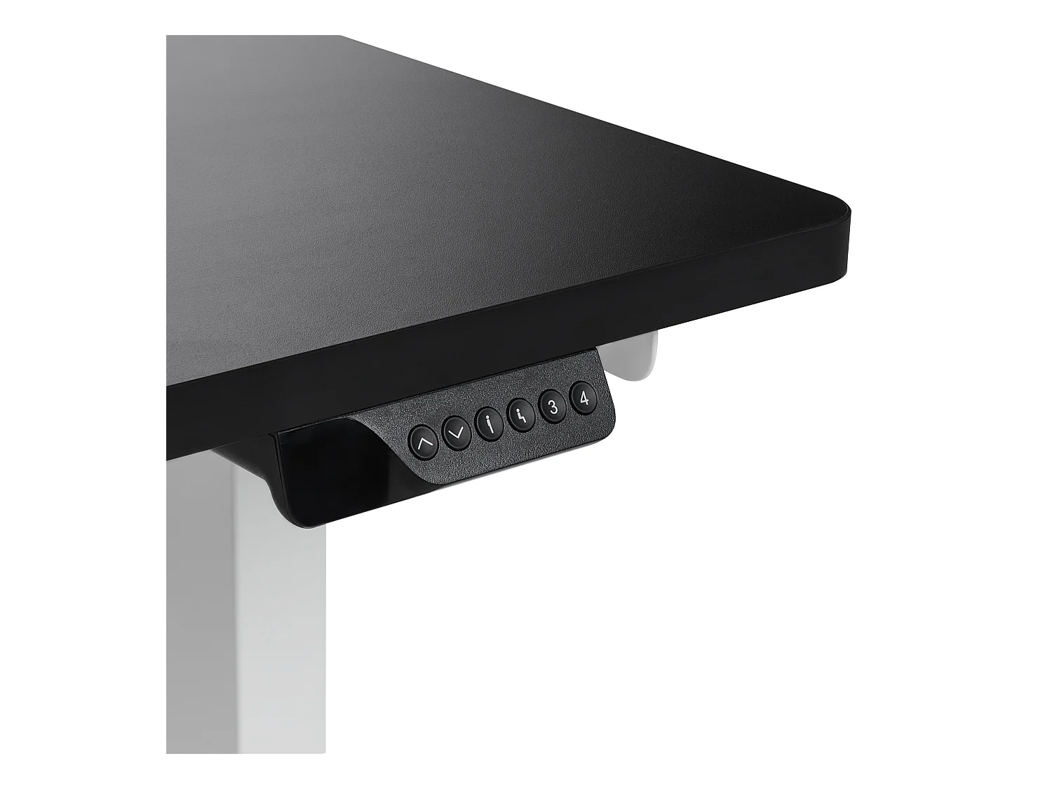 Steh Schreibtisch elektrisch höhenverstellbar links schwarz/weiß 160 cm Destines