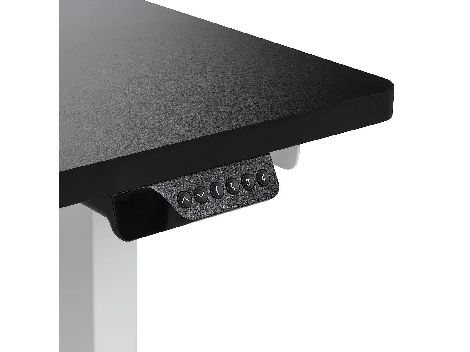 Steh Schreibtisch elektrisch höhenverstellbar links schwarz/weiß 160 cm Destines