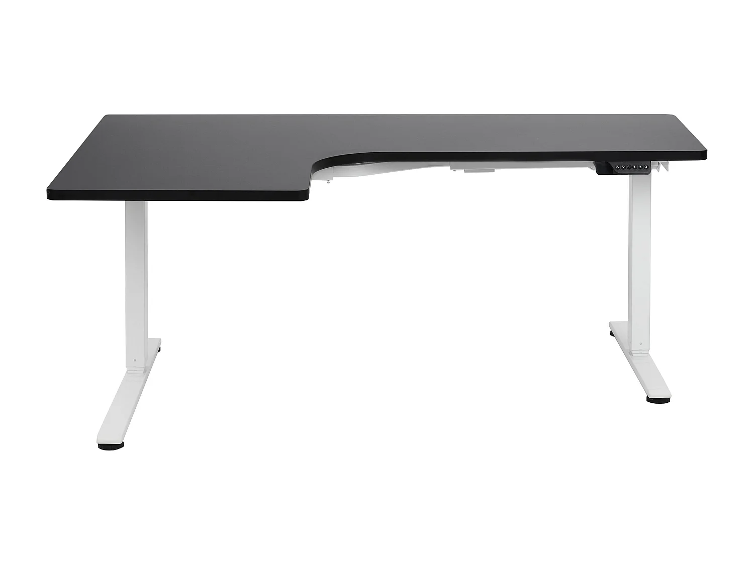 Bureau d'angle réglable électriquement DESTINES Noir/blanc 160 cm 109 cm Côté gauche