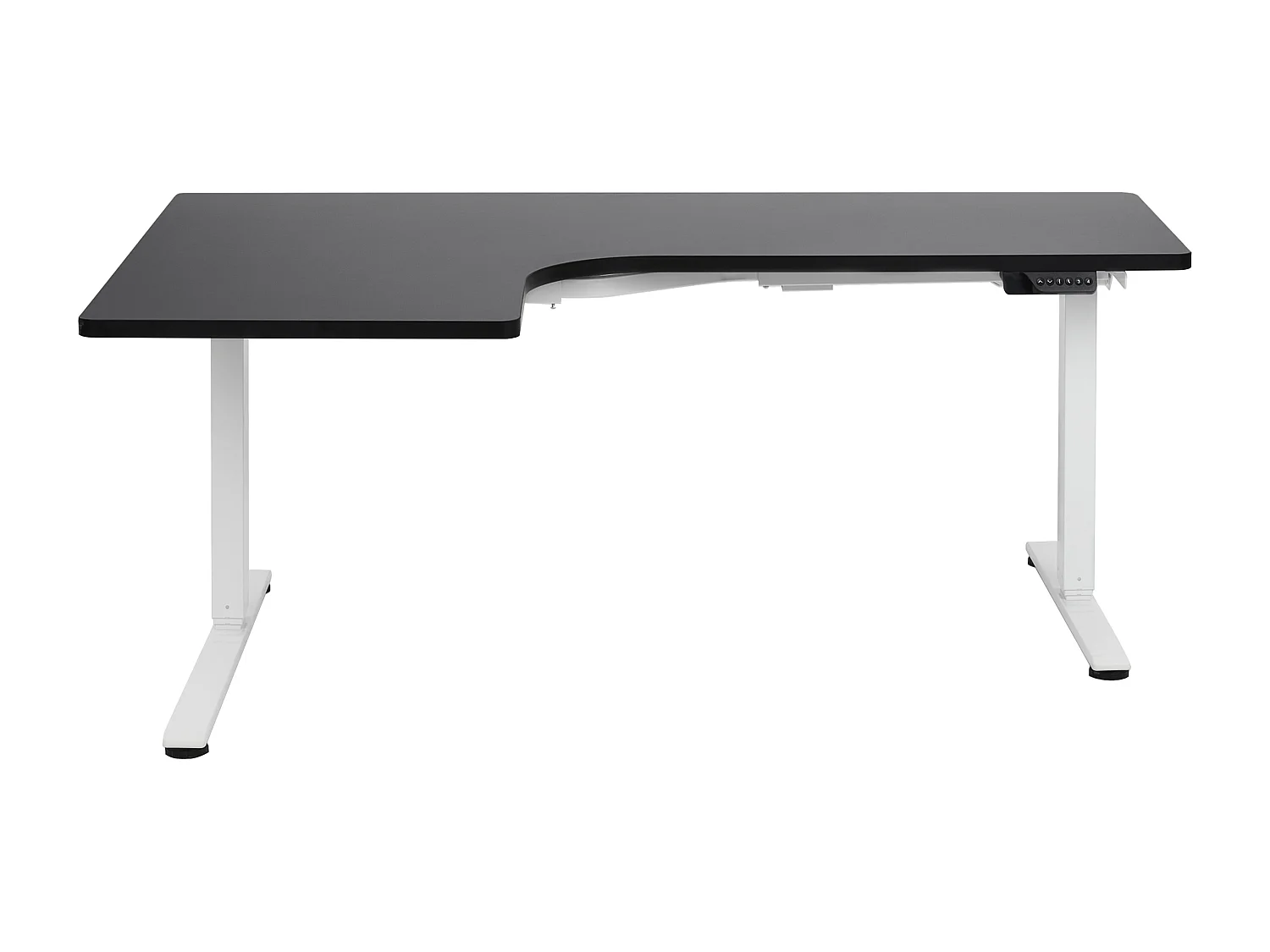 Bureau d'angle réglable électriquement DESTINES Noir/blanc 160 cm 109 cm Côté gauche