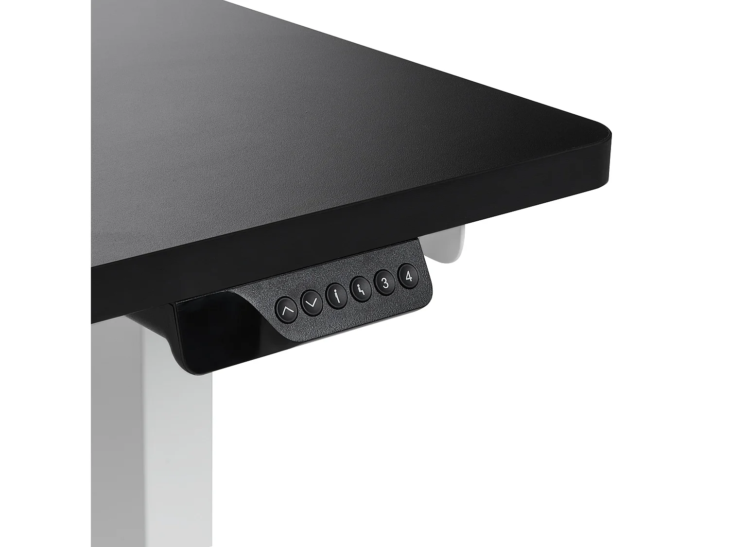 Bureau d'angle réglable électriquement DESTINES Noir/blanc 160 cm 109 cm Côté gauche