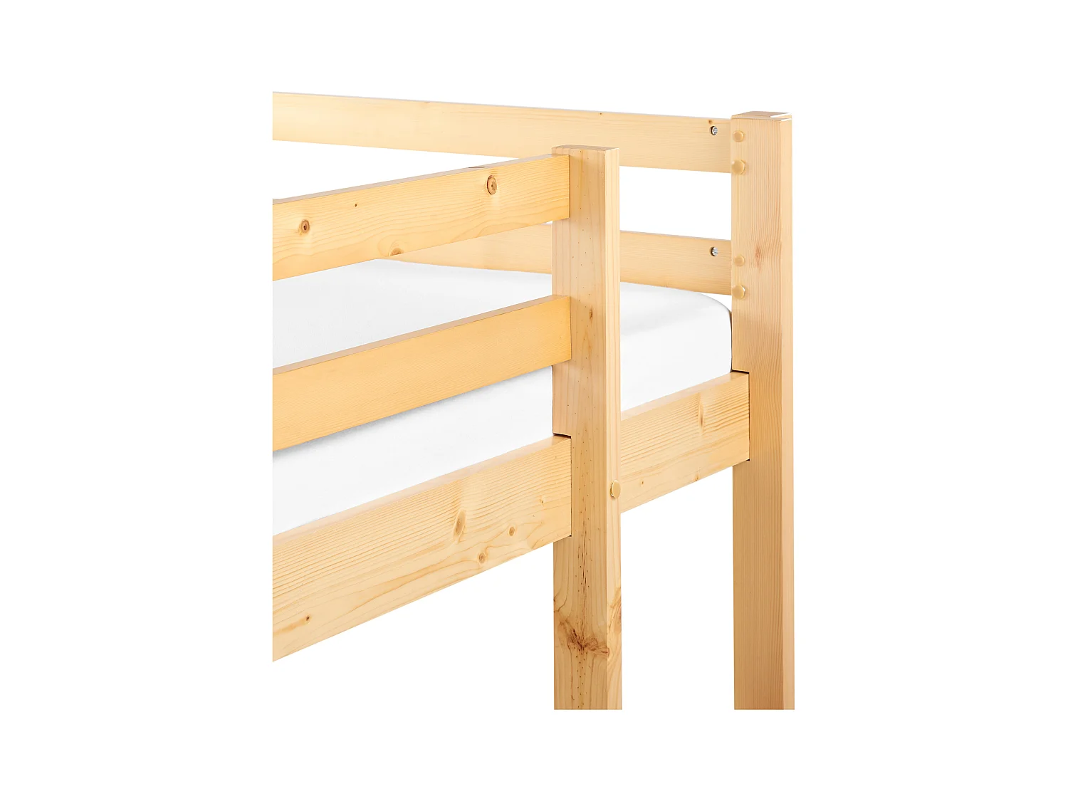 Łóżko dziecięce na antresoli z biurkiem drewniane 90 x 200 cm jasne LOURY