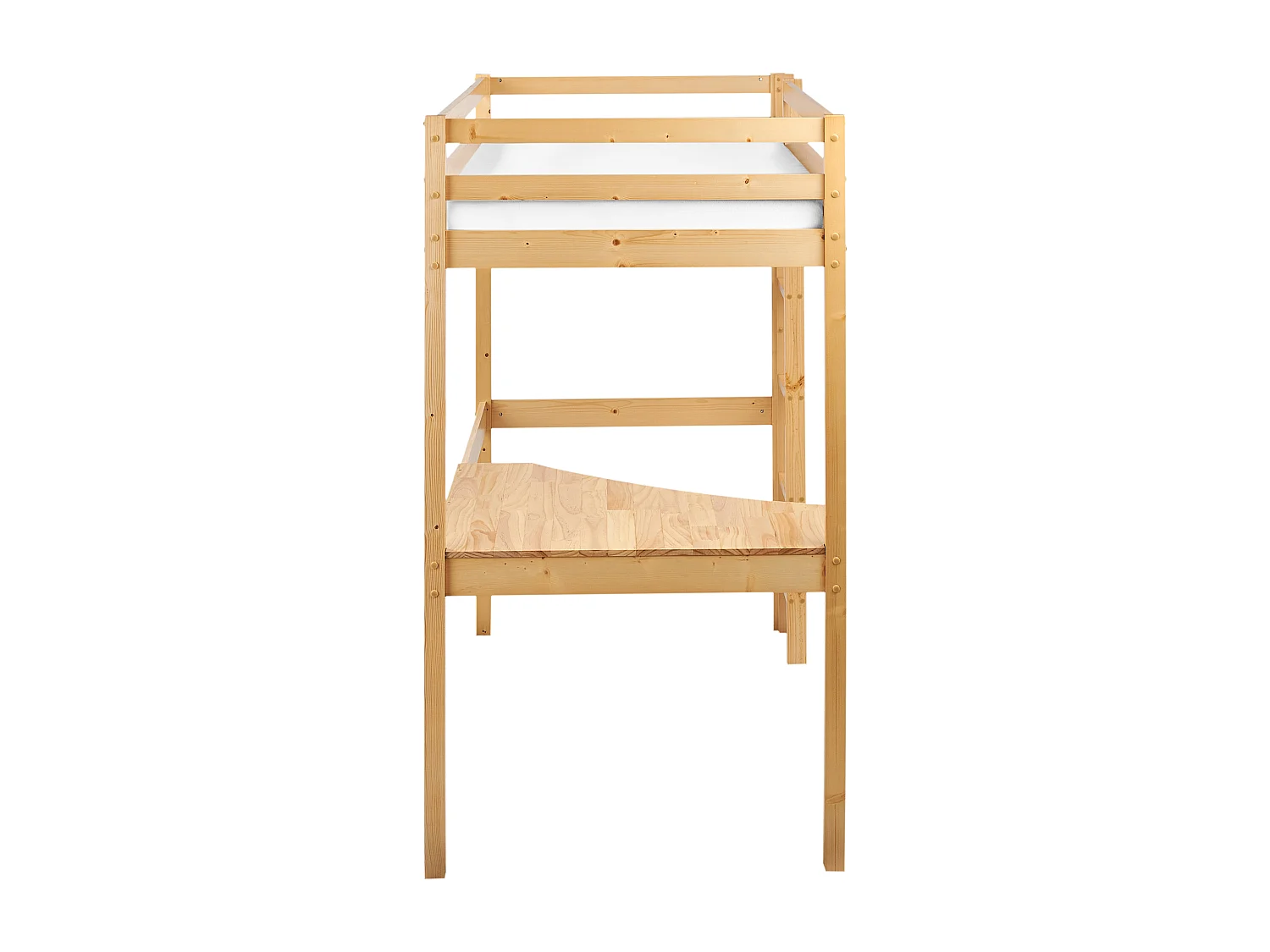Lit superposé avec bureau Bois de pin LOURY 90 x 200 cm Marron clair