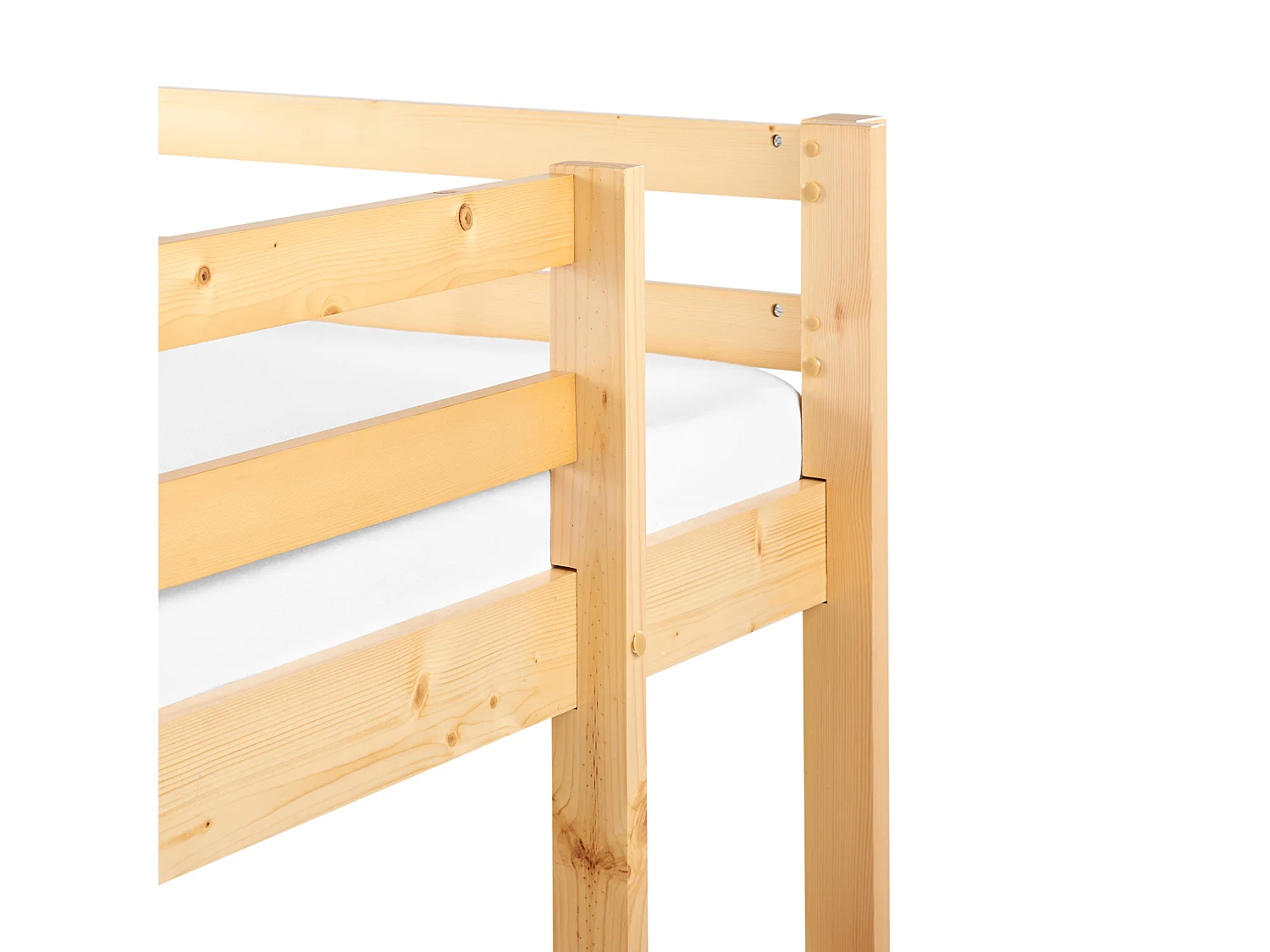 Lit en mezzanine simple avec bureau en bois clair 90 x 200 cm LOURY